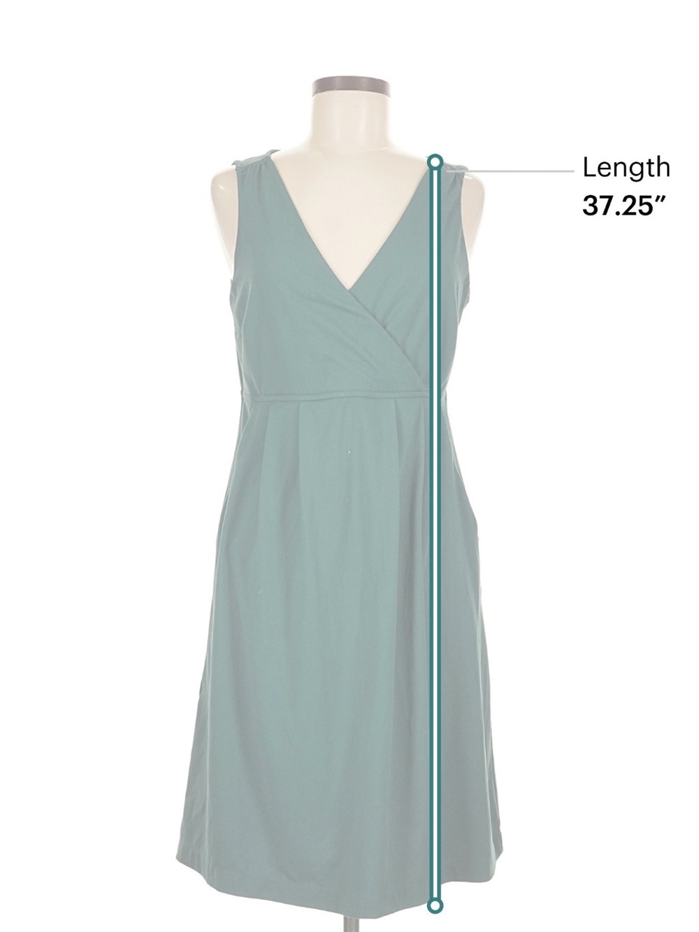 Eddie Bauer Teal Sleeveless V-Neck Midi Dress - Picture 3 of 4